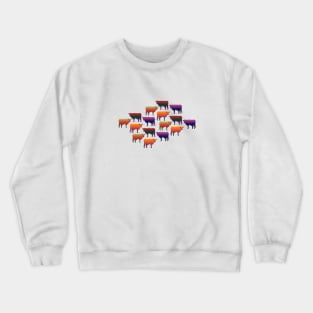 Colorful Cow Pattern - Rustic Farmers Design Crewneck Sweatshirt